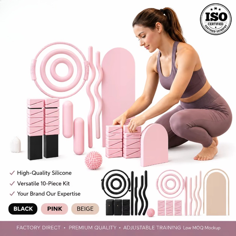 Pilates And Yoga Combined - Barra de pesas, mancuernas de silicona,